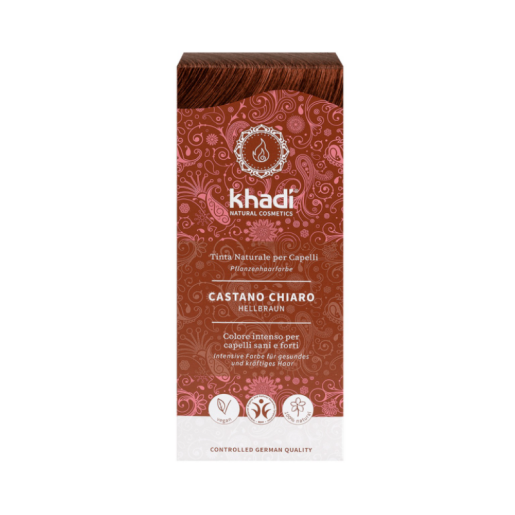 Vopsea de par naturala Henna Saten Deschis, 100g, Khadi