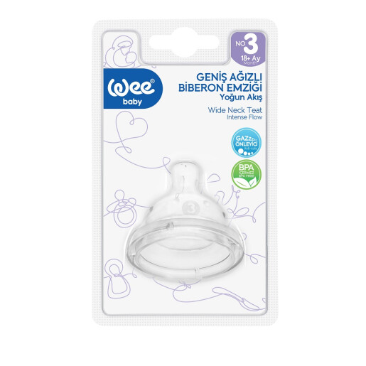 Tetina silicon anticoloci cu gura larga nr 3, WEE BABY