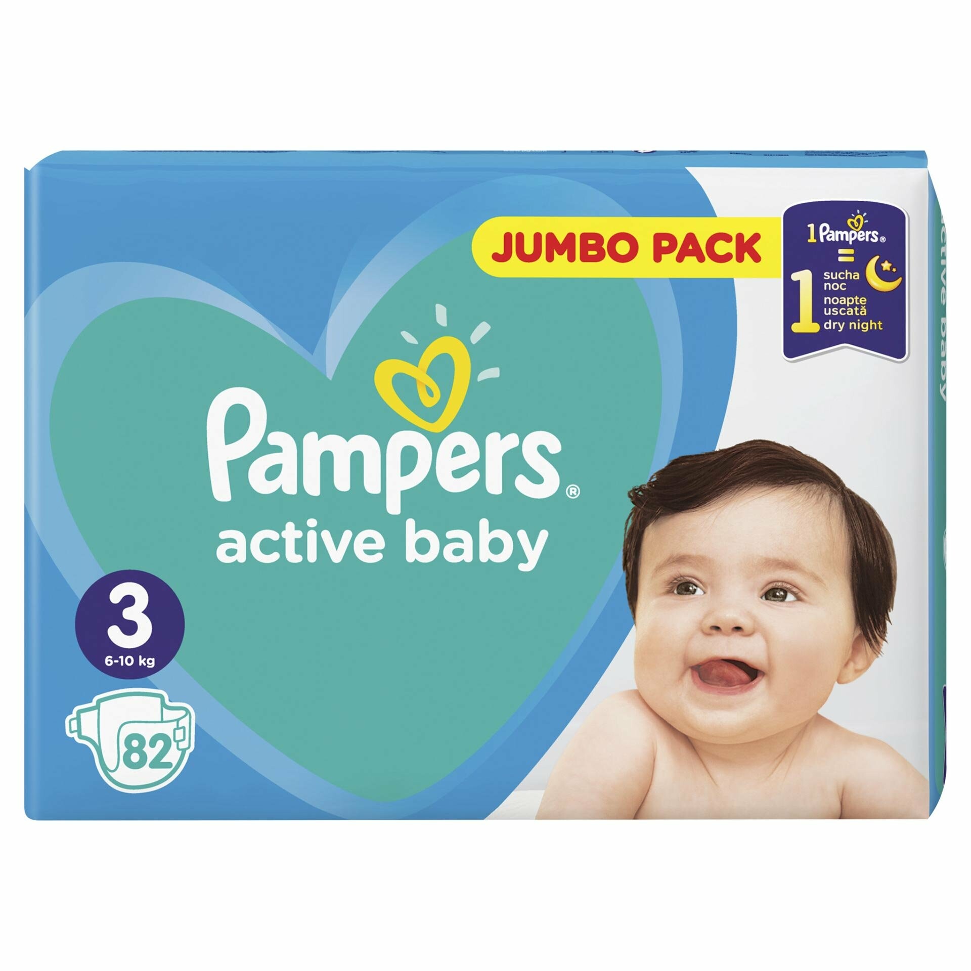 Scutece Pampers Active Baby Midi Jumbo Pack 82 buc Farmacia Helena - Main Image
