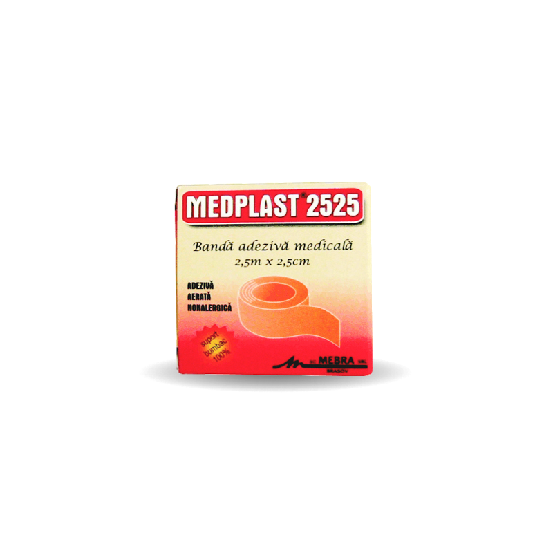 Medplast 2525 banda adeziva (2.5cm x 2.5m), Mebra Farmacia Helena