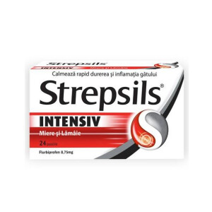 Strepsils Intensiv miere si lamaie, 24 comprimate, Reckitt Benckiser