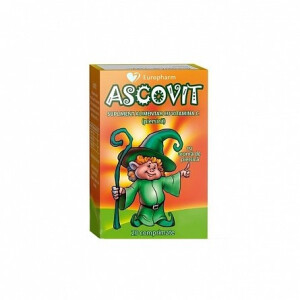 Ascovit Vitamina C cu aroma de piersica,comprimate masticabile,Omega Pharma