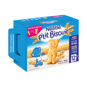 Biscuiti NESTLE P'tit Biscuit, 180g, de la 12 luni