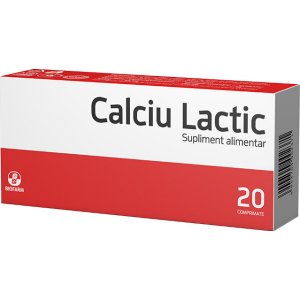 Calciu lactic, 20 comprimate, Biofarm