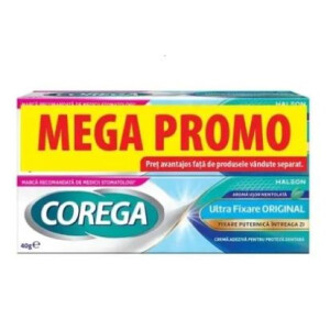 Pachet crema adeziva Ultra Fixare pentru proteza dentara, 40g, 2 bucati, Corega