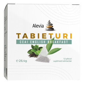 TABIETURI Ceai english breakfast, 12 plicuri, Alevia