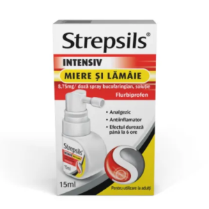 Strepsils Intensiv spray cu miere si lamaie, 8,75mg/ doza, 15 ml, Reckitt Benckiser