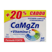 Ca, Mg, Zn, Vitamina C forte x 60 plicuri + 20% cadou, Zdrovit