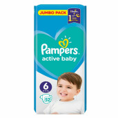 Scutece Pampers Active Baby 6 Jumbo Pack 52 buc