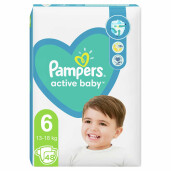 Scutece Pampers Active Baby 6 Extra Large Jumbo Pack 48 buc