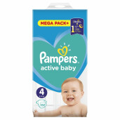 Scutece Pampers Active Baby 4 Mega Box 132 buc