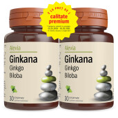 Ginkana Ginkgo biloba 40mg, 30+30 comprimate, Alevia