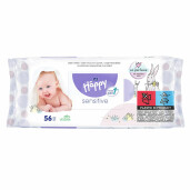 Servetele umede Happy Sensitive cu aloe, 56 buc