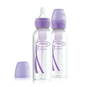 Pachet Biberoane cu Gat Ingust, "Options Plus" PP 250ml. Violet, (2-Pack) (BPA free),Dr.Brown