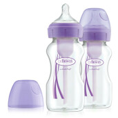 Pachet Biberoane Gat Larg "Options Plus" PP, 270 ml. Violet (2-Pack) (BPA free),Dr.Brown