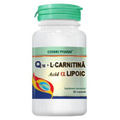 Q10 L-Carnitina Acid Alfa Lipoic, 30 capule, Cosmopharm