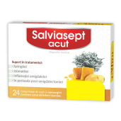Salviasept ACUT, 24 comprimate de supt + 20% CADOU, Zdrovit