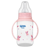 Biberon cu manere 150ml+ tetina silicon rotunda, WEE BABY