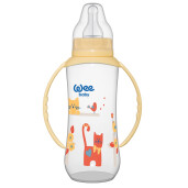 Biberon cu manere 270 ml+ tetina silicon rotunda, WEE BABY