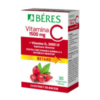 BERES VITAMINA C 1500 MG +3000 UI D3 , 30 COMPRIMATE FILMATE RETARD