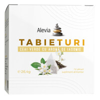 TABIETURI Ceai verde cu aromă de iasomie, 12 plicuri, Alevia