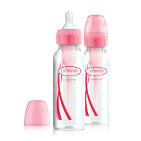 Pachet Biberoane cu Gat Ingust, "Options Plus" PP 250ml. Roz, (2-Pack) (BPA free),Dr.Brown