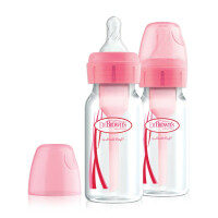 Pachet Biberoane cu Gat Ingust, "Options Plus" PP 120ml. Roz, (2-Pack) (BPA free),Dr.Brown