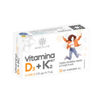 Vitamina D3 + K2, 30 comprimate masticabile, BioSunLine