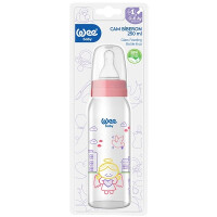 Biberon din sticla cu tetina silicon rotunda 250ml, WEE BABY
