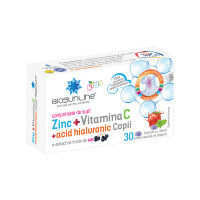 Zinc cu vitamina C si acid hialuronic Copii, 30 comprimate de supt, BioSunLine